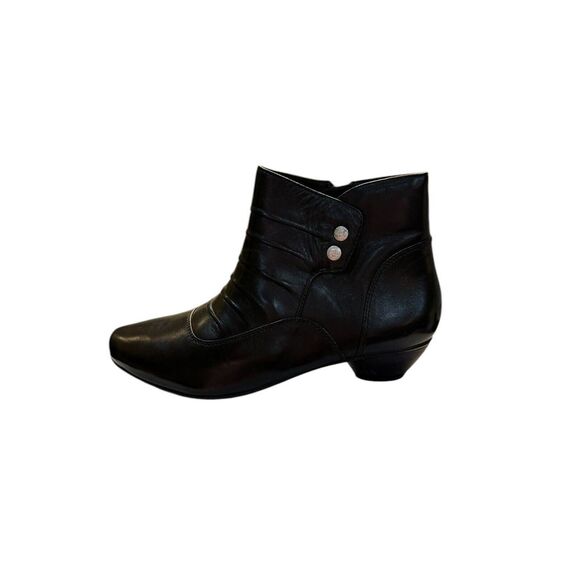 Josef Seibel Black‎ Bootie Leather Distressed Silver Studs US 6.5 37 Victorian - Picture 1 of 6